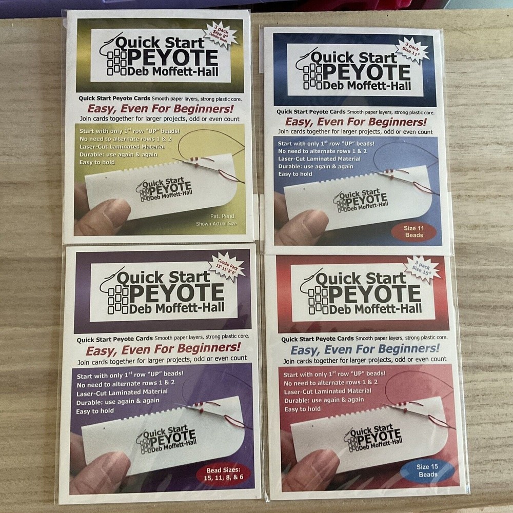 Quick Start Peyote Cards by Deb Moffett-Hall Lot Of 4